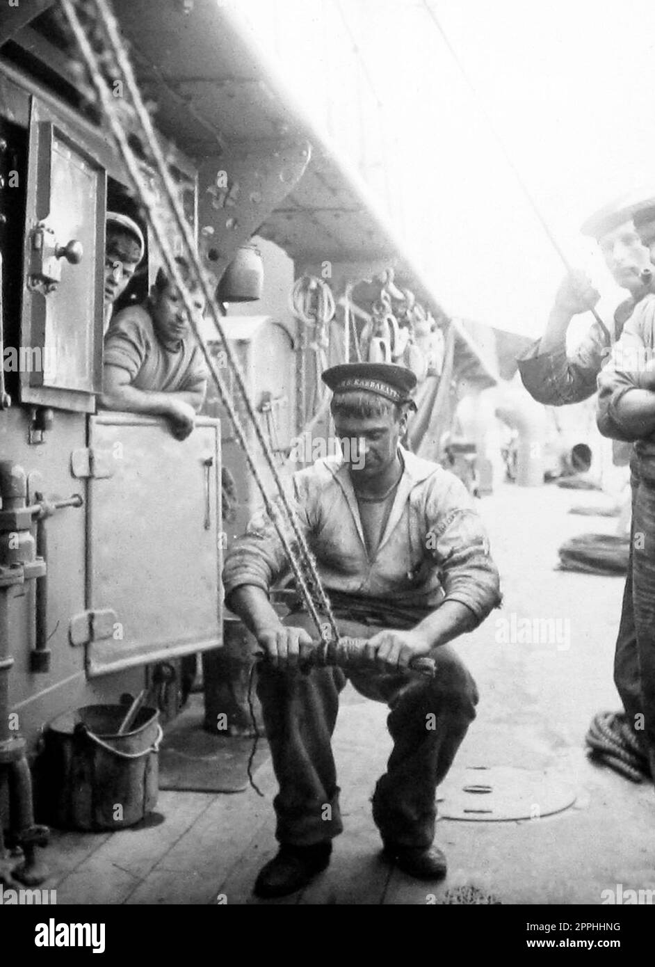 Royal Navy voiliers à fabriquer du tabac, début 1900s Banque D'Images