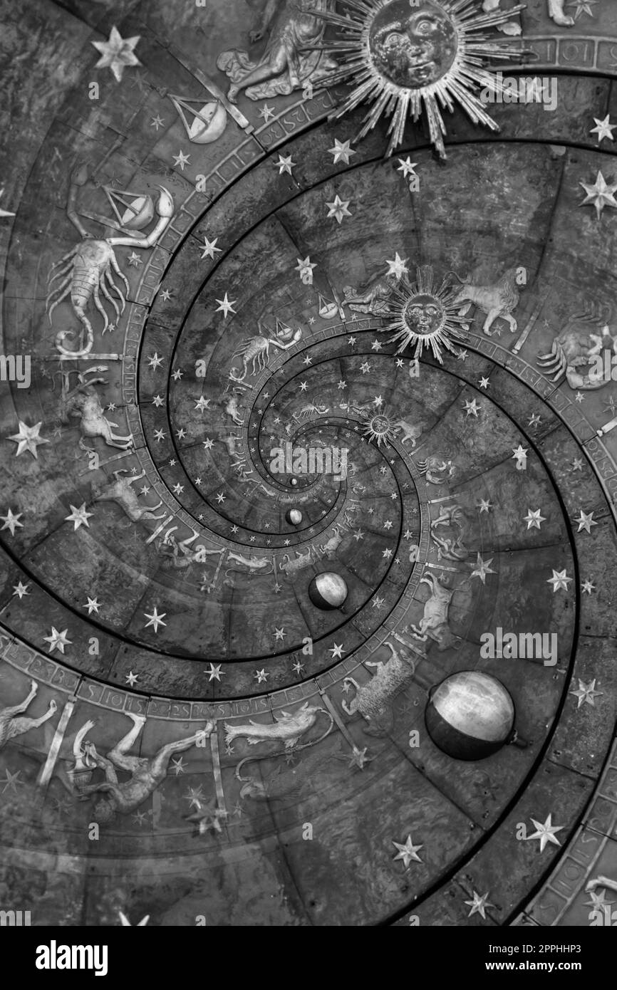 Signes du zodiaque arrière-plan de l'horoscope. Concept de fantaisie et de mystère Banque D'Images