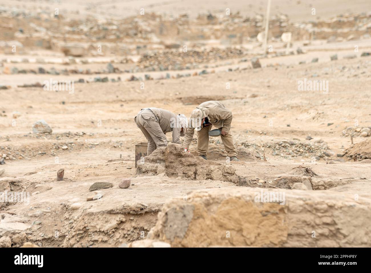 les archéologues recherchent les vestiges d'une civilisation ancienne Banque D'Images