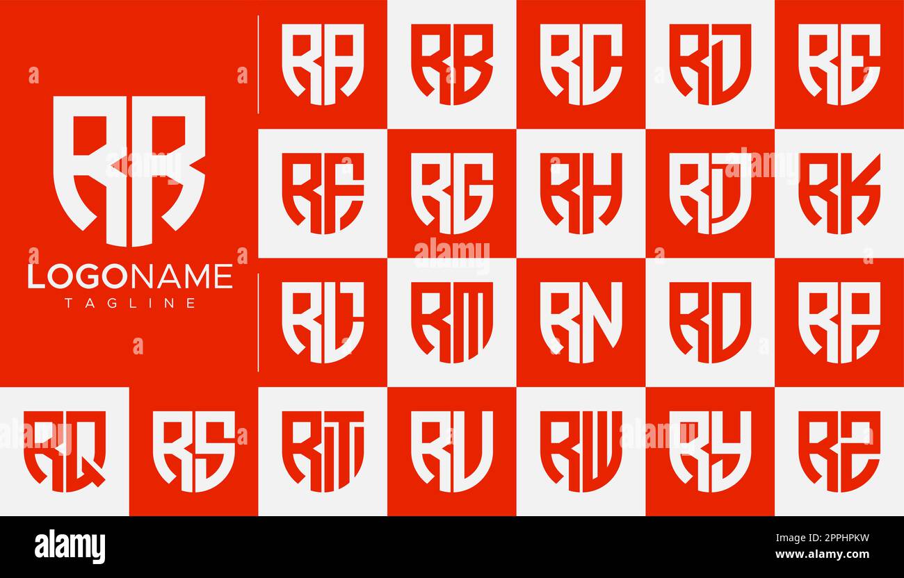 Ensemble de logo R de la marque. Modèle de logo lettre R moderne. Illustration de Vecteur