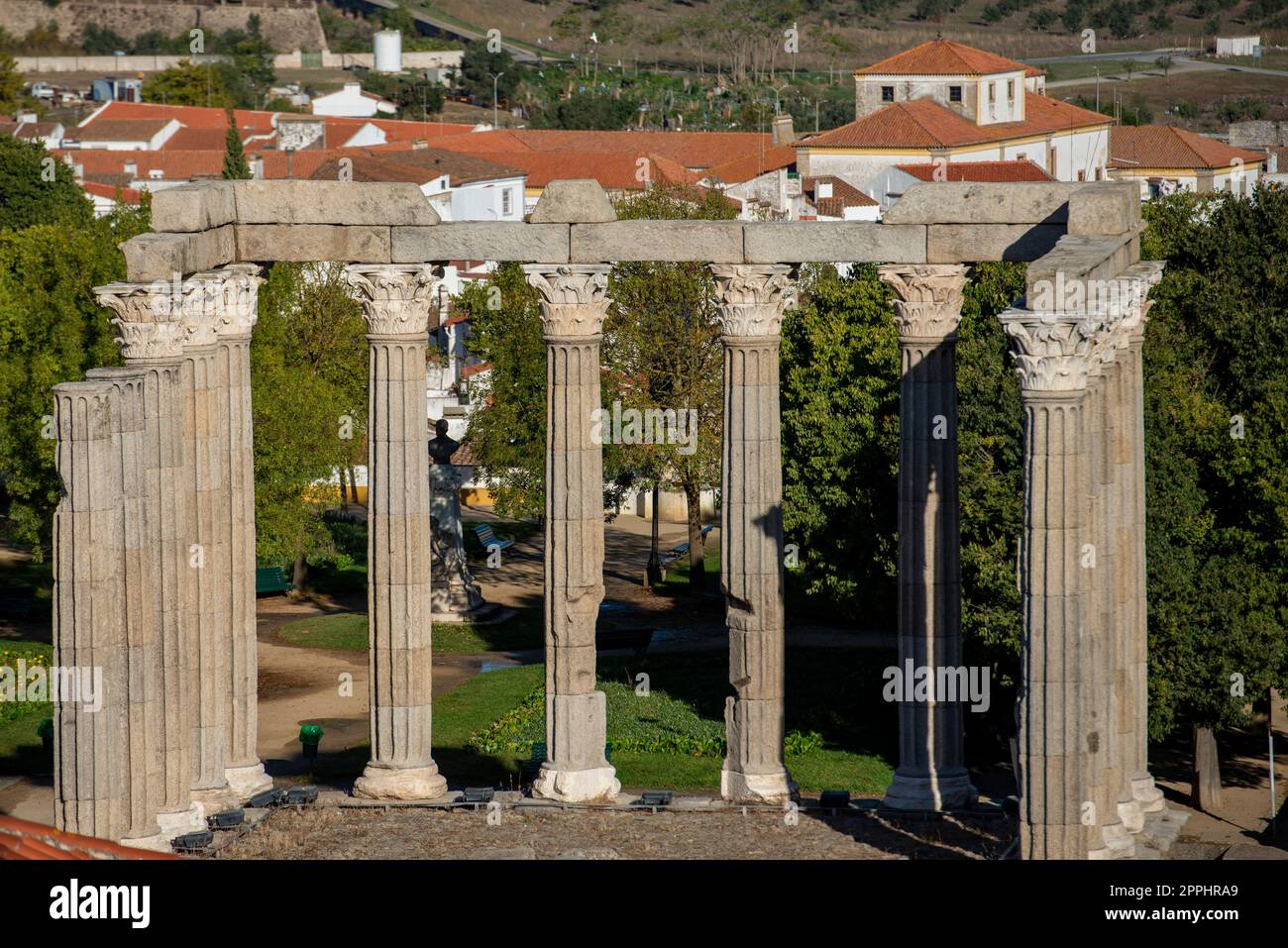 PORTUGAL ALENTEJO EVORA TEMPLE ROMAIN Banque D'Images