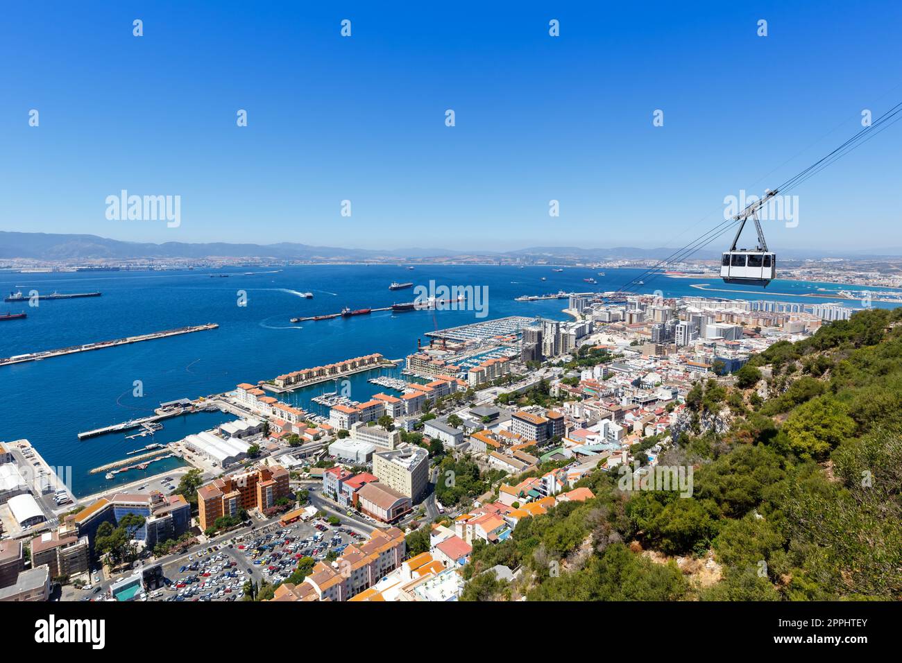 Gibraltar téléphérique port de téléphérique mer Méditerranée Voyage ville de voyage Banque D'Images