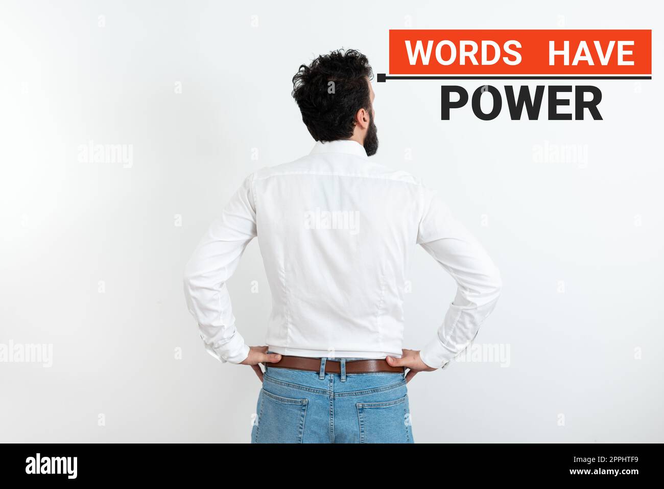 Les mots de signe d'écriture à la main ont le pouvoir. Photo conceptuelle énergie capacité à guérir aider à entraver humble et humilier Banque D'Images