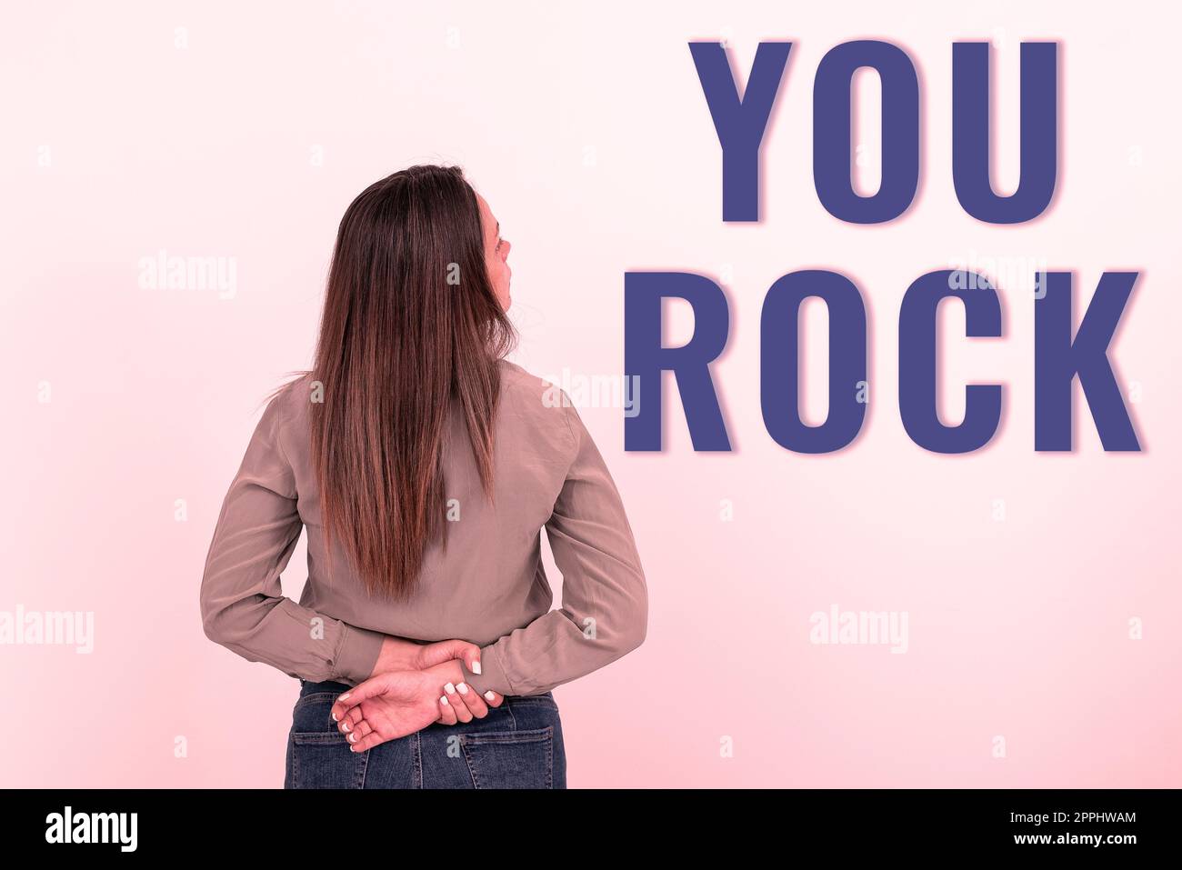 Inspiration montrant le signe You Rock. Concept d'affaires argot phrase de louange ou d'encouragement vous transmettant sont impressionnants Banque D'Images
