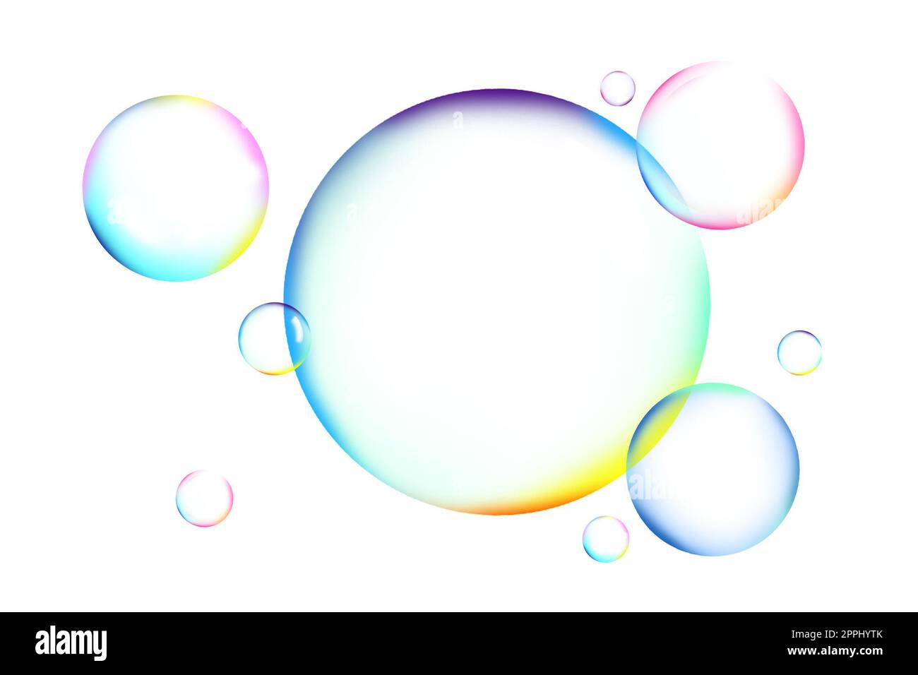 Beaucoup de belles bulles de savon sur fond blanc Photo Stock - Alamy