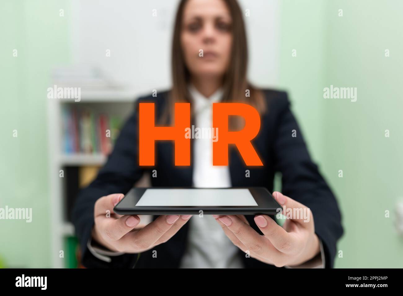 Écriture du texte affiché HR. Concept signifiant approche stratégique des ressources humaines à la gestion efficace de Banque D'Images