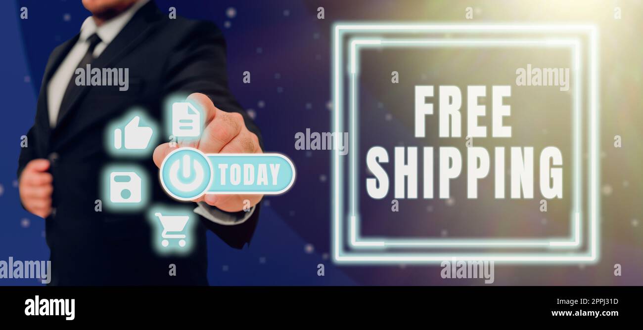 Écriture affichant le texte Free Shipping. Mot écrit sur la stratégie de vente au détail principalement utilisé pour attirer plus de clients Banque D'Images
