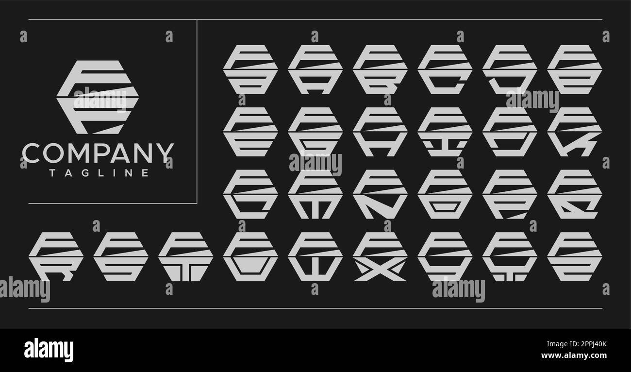 Design moderne avec logo F à six pans creux. Technologie FF F lettre logo vecteur. Illustration de Vecteur