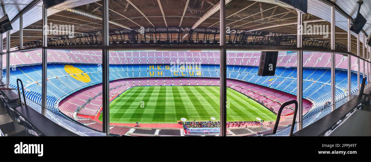 Vue panoramique du stade Camp Nou, Barcelone, Catalogne, Espagne Banque D'Images