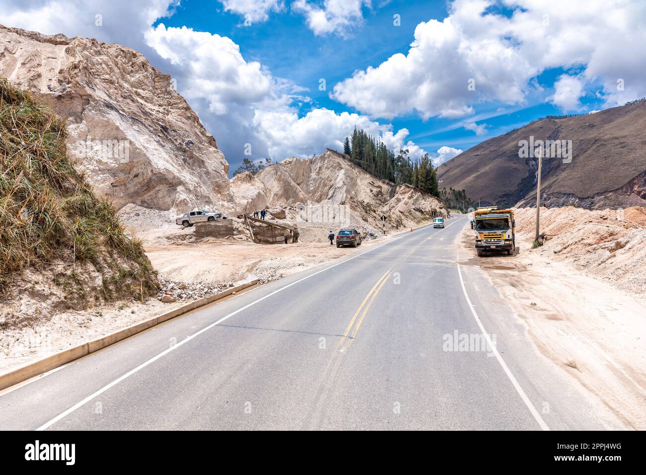Pérou - 19 septembre. 2022: carrière pour l'extraction du sable, du gravier et de la pierre Banque D'Images