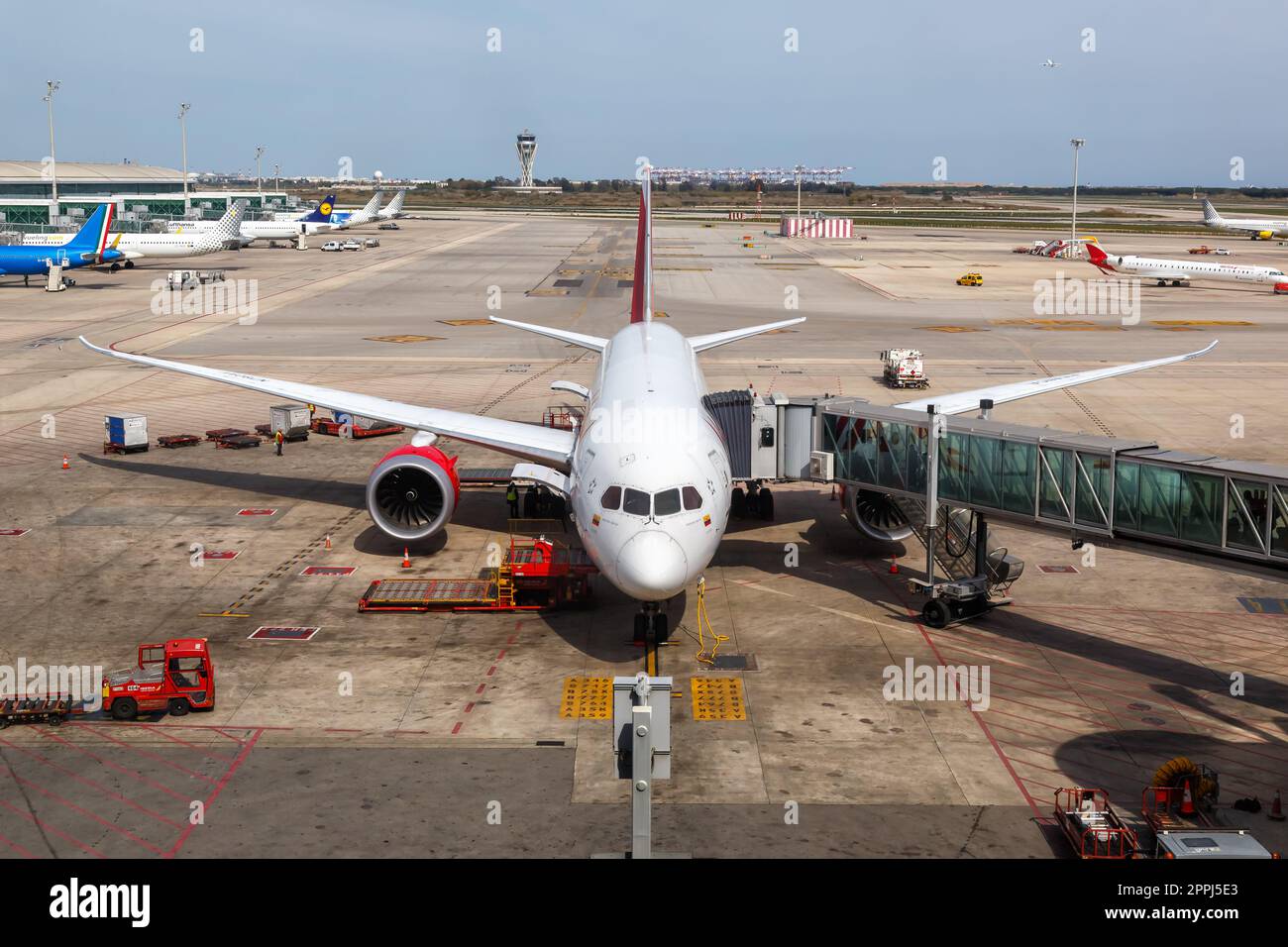 Avianca Boeing 787-8 Dreamliner avion aéroport de Barcelone en Espagne Banque D'Images