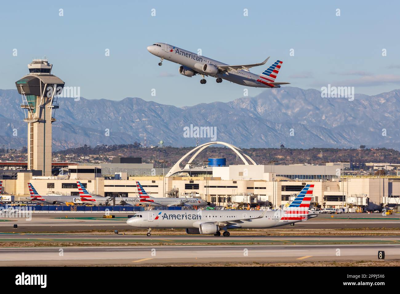 American Airlines Airbus A321neo à l'aéroport de Los Angeles aux États-Unis Banque D'Images