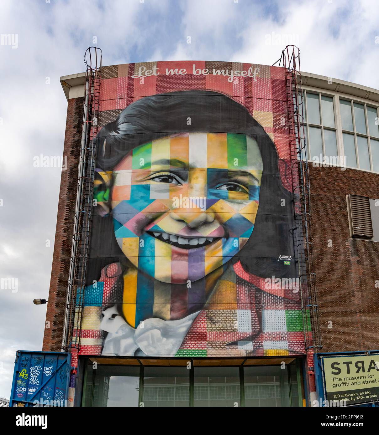 Anne Frank mural - Laissez-moi être moi-même Banque D'Images