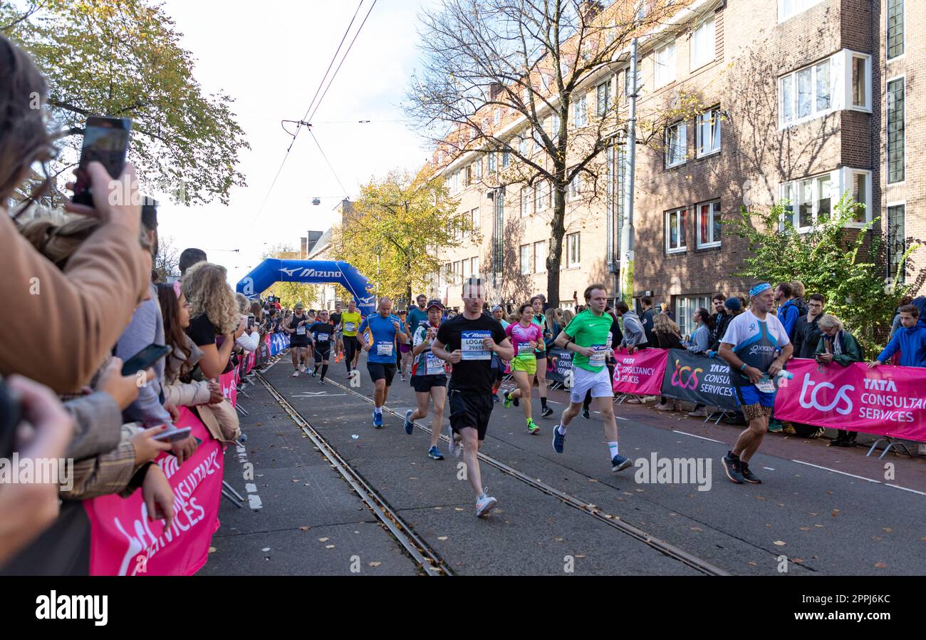 Départ du marathon d'Amsterdam Banque D'Images