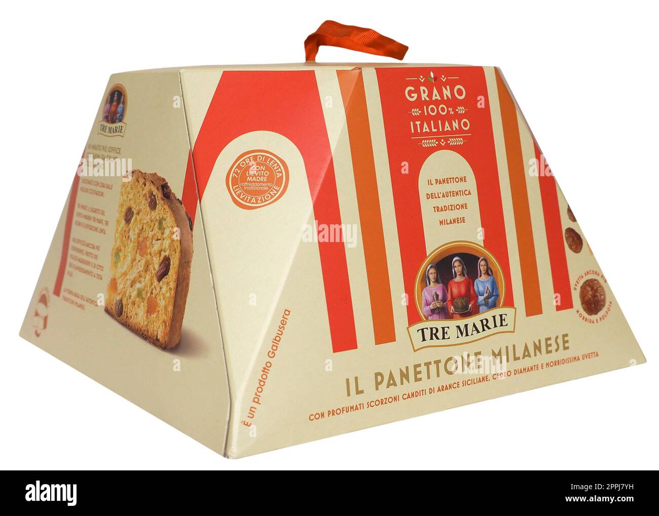 Tre Marie milanaise panettone isolé sur blanc Banque D'Images