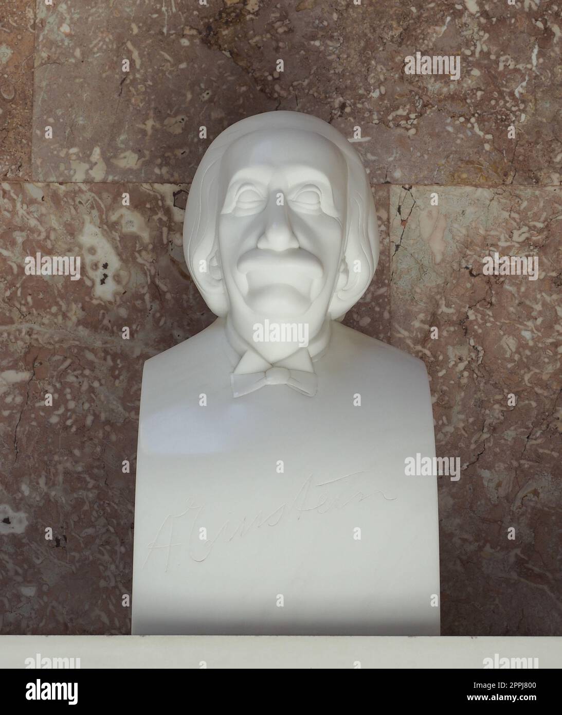 Buste d'Albert Einstein au temple Walhalla par le sculpteur Uhlig à Donaustauf Banque D'Images