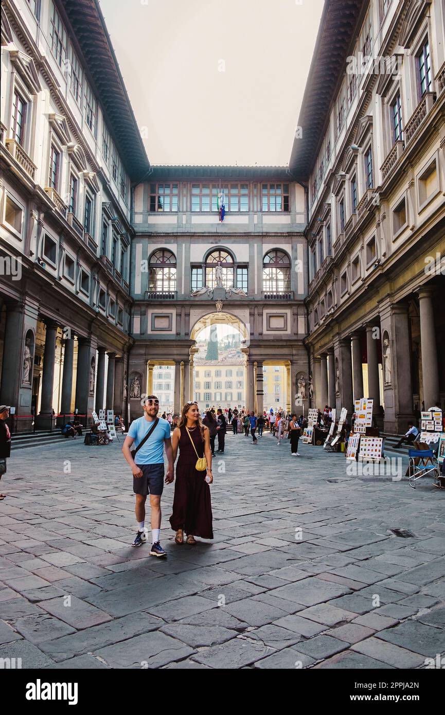 Galerie des Offices à Piazzale degli Uffizi à Florence. Banque D'Images