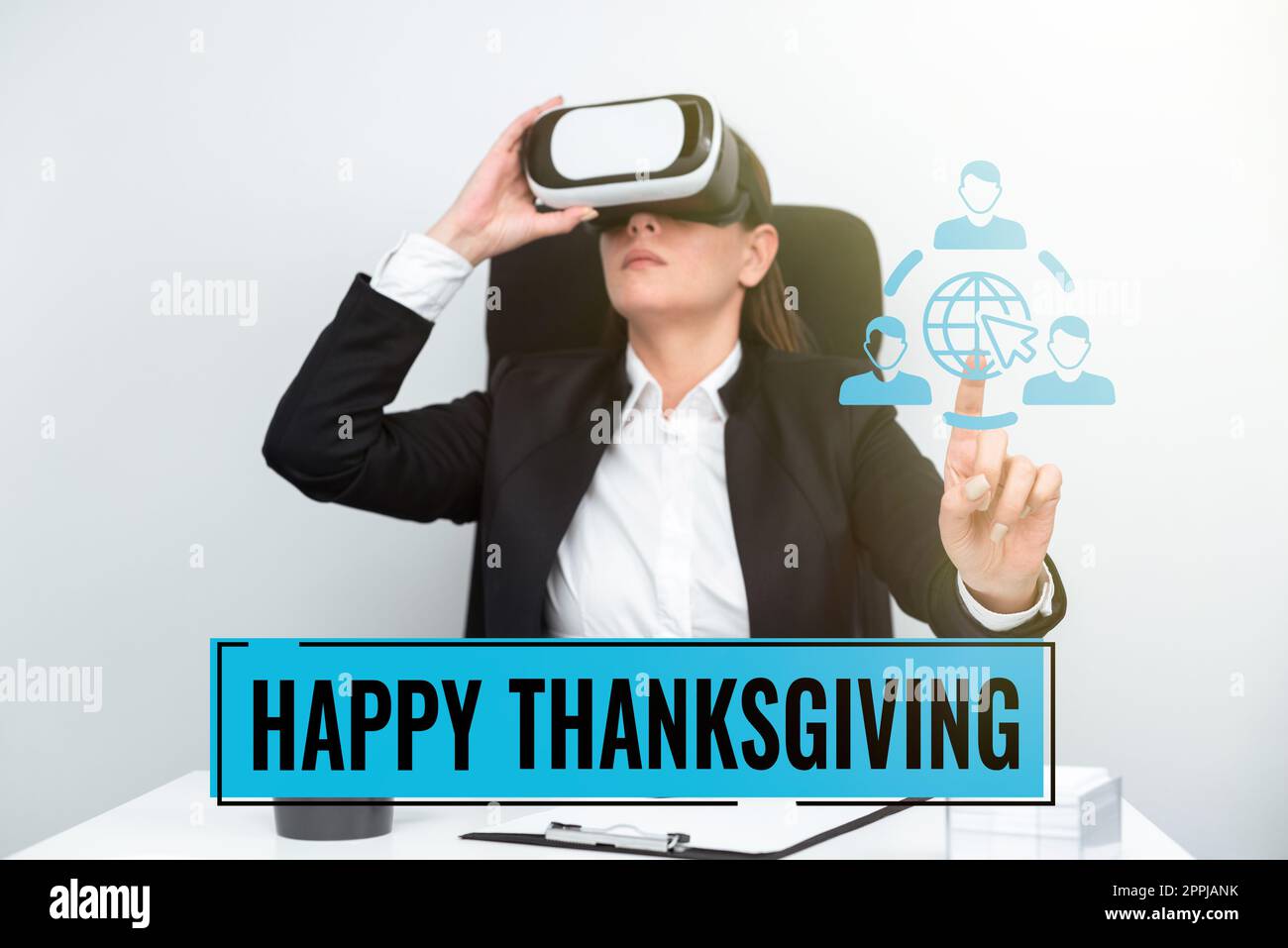 Légende du texte présentant Happy Thanksgiving. Business idée Harvest Festival fête nationale célébrée en novembre Banque D'Images