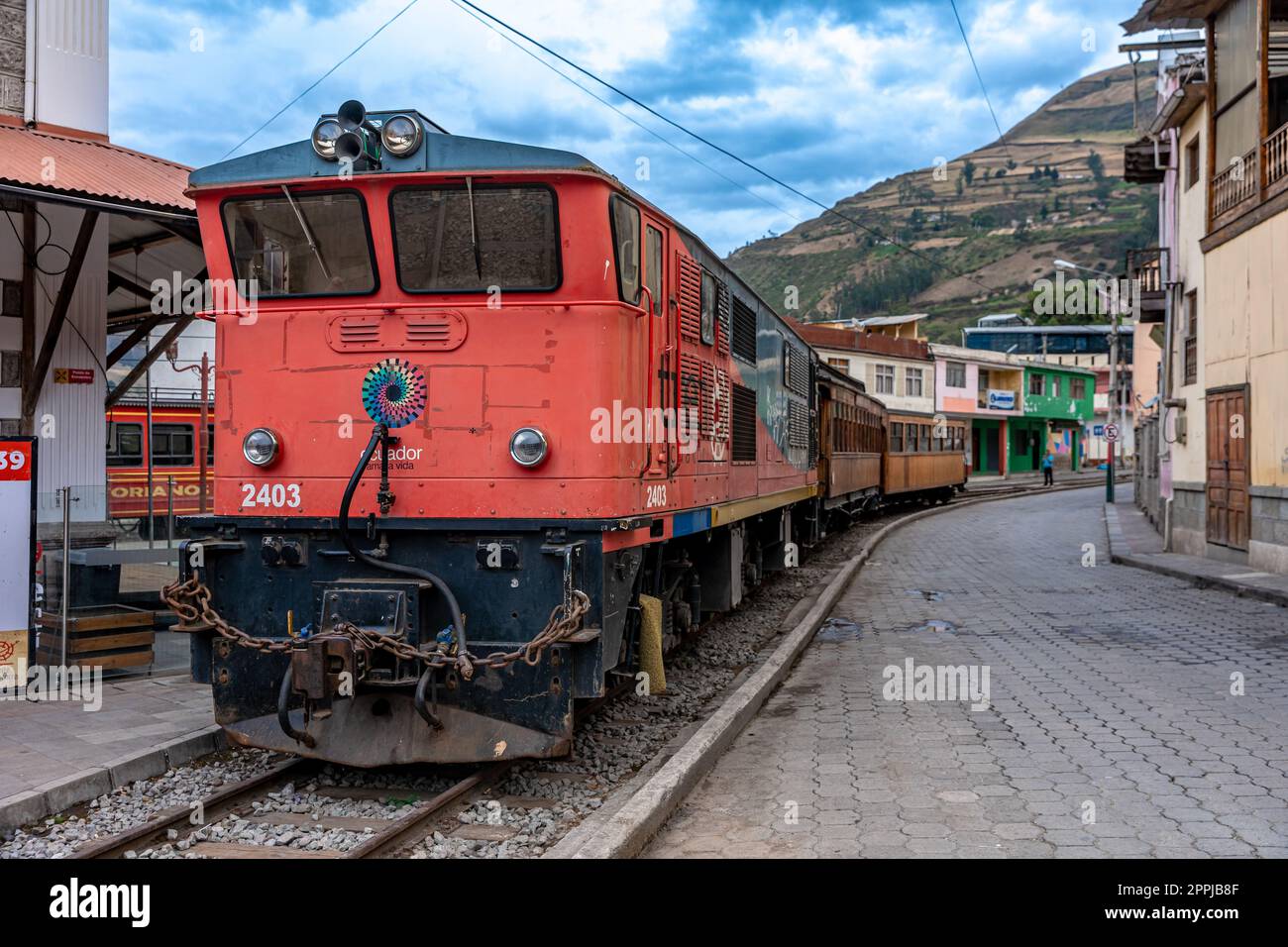 Alausi, Equateur - 24 septembre 2022: Transport en train Banque D'Images