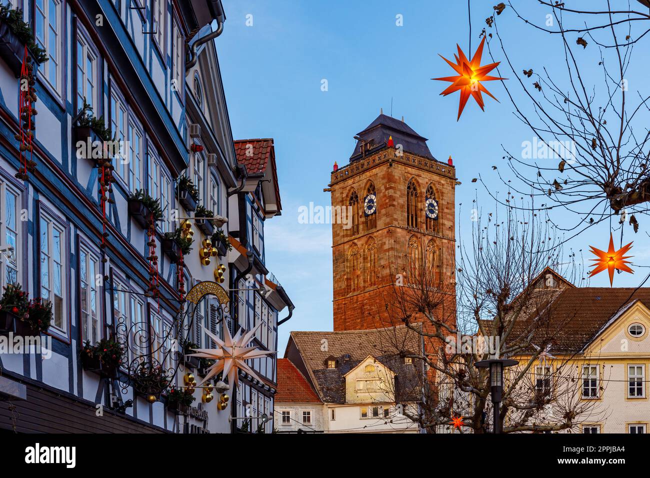 La ville de Bad Hersfeld à l'Avent Banque D'Images