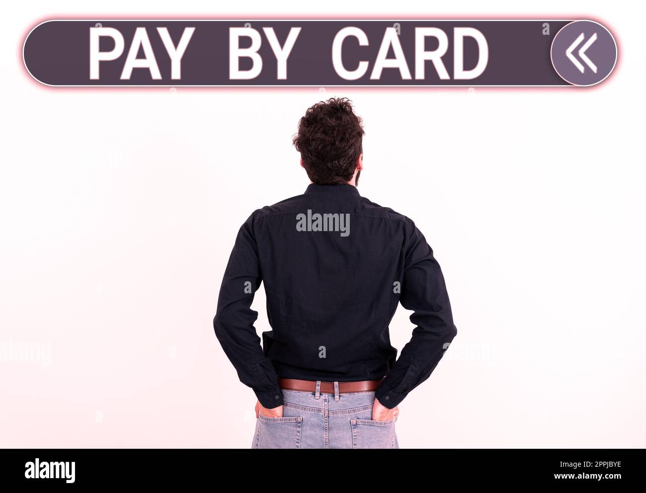 Texte montrant inspiration Pay by Card. Aperçu de l'entreprise Paiements sur crédit débit Electronic Virtual Money Shopping Banque D'Images