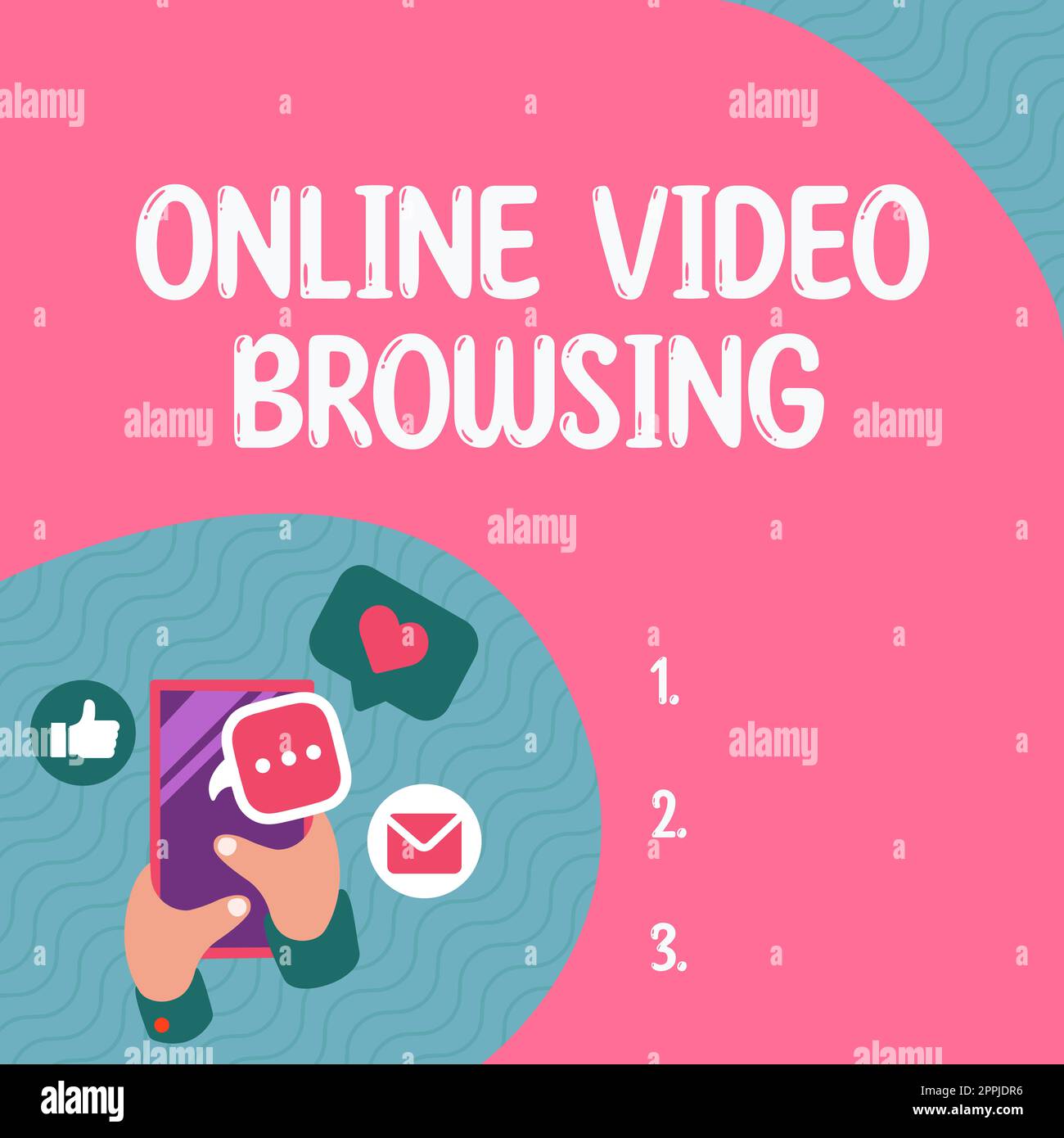 Légende présentant la navigation vidéo en ligne. Processus interactif d'idée d'entreprise de skimming à travers le contenu vidéo Banque D'Images