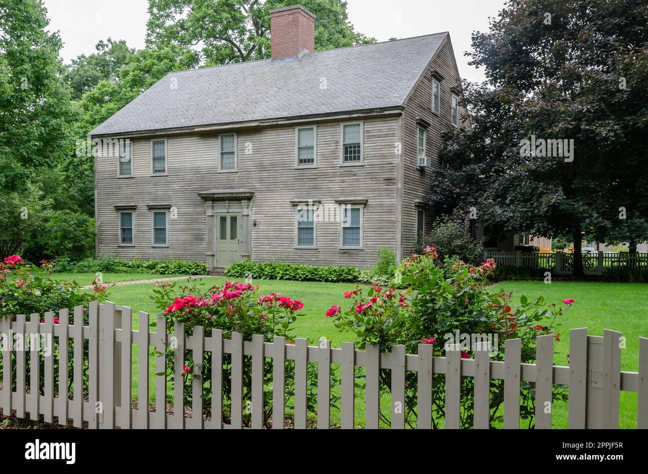 Maison à Old Deerfield Village quartier historique, Massachusetts, États-Unis Banque D'Images