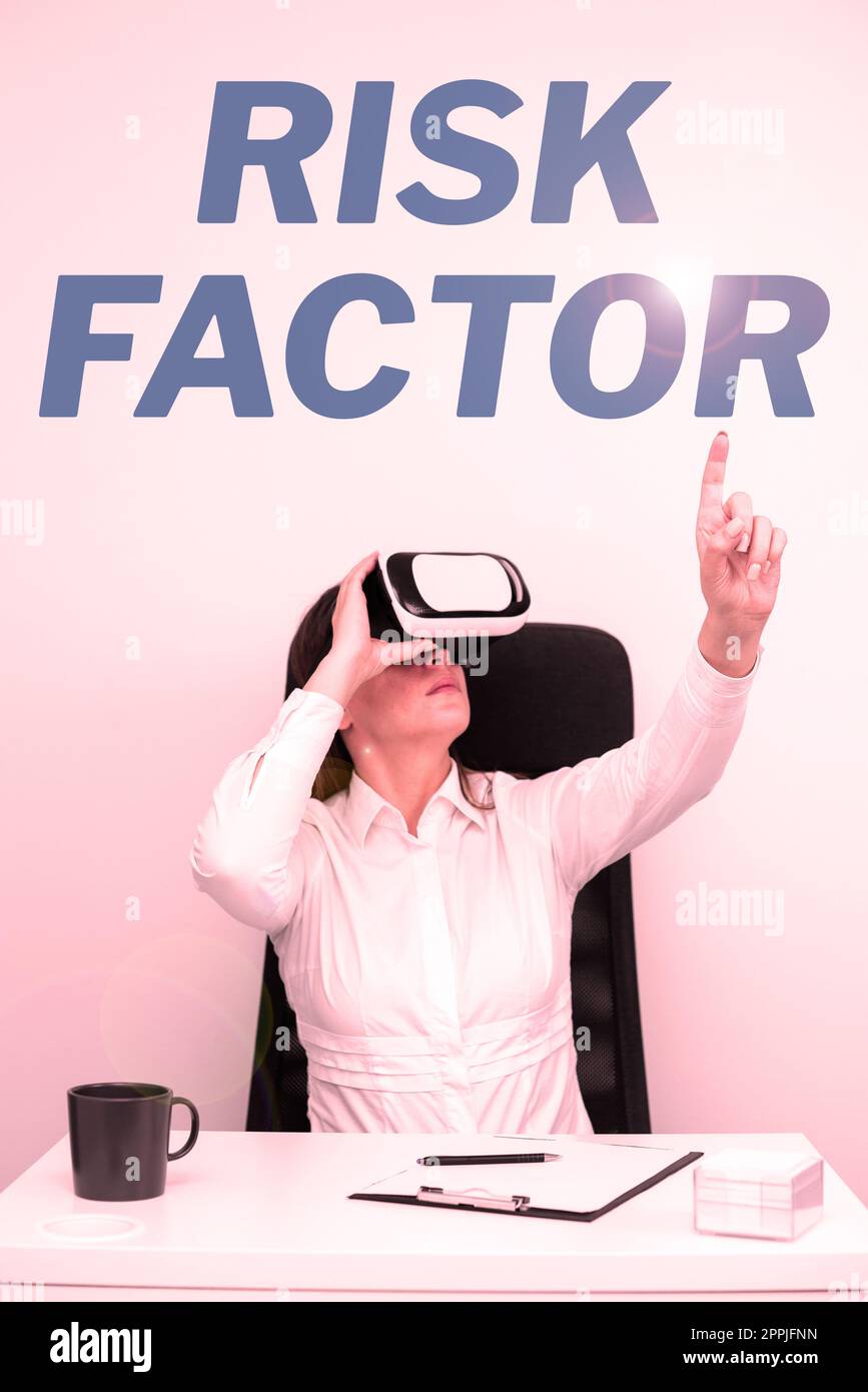Légende conceptuelle facteur de risque. Aperçu de l'entreprise quelque chose qui augmente les chances d'une personne de développer une maladie Banque D'Images