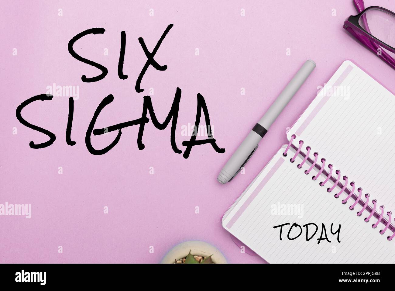 Signe écrit à la main six Sigma. Techniques de gestion de concept Internet pour améliorer les processus d'affaires Banque D'Images