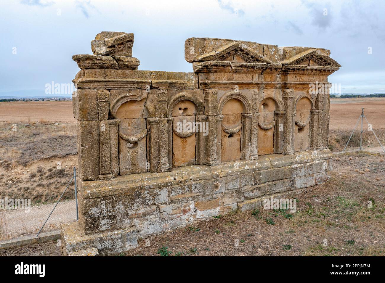 Mausolée des Atilios à Sadaba Saragosse, Espagne. Connu comme l'autel des Maures Banque D'Images