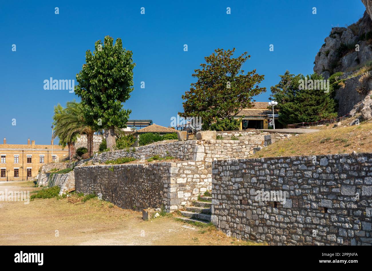 Sur l'ancienne forteresse, Kerkyra, Corfou Banque D'Images