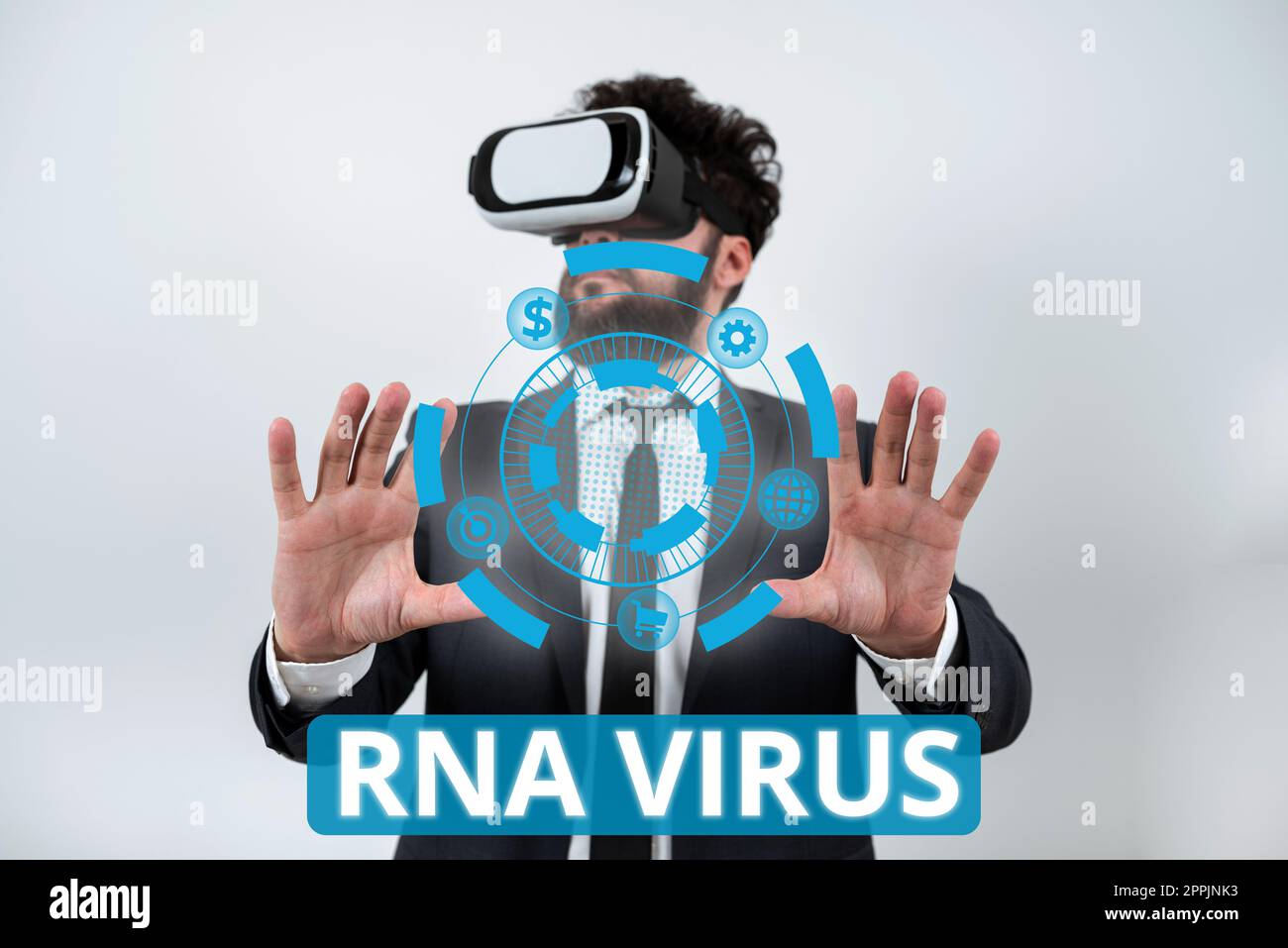 Légende conceptuelle virus de l'ARN. Concept d'affaires une information génétique de virus est stockée sous forme d'ARN Banque D'Images