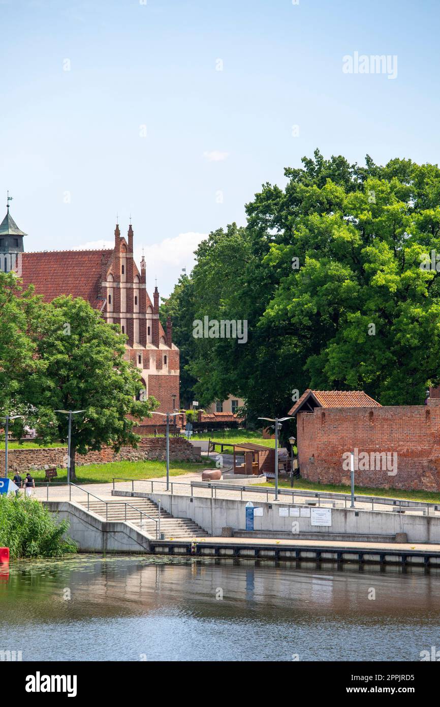 Château de Malbork du 13e siècle, forteresse teutonique médiévale sur la rivière Nogat, Malbork, Pologne Banque D'Images