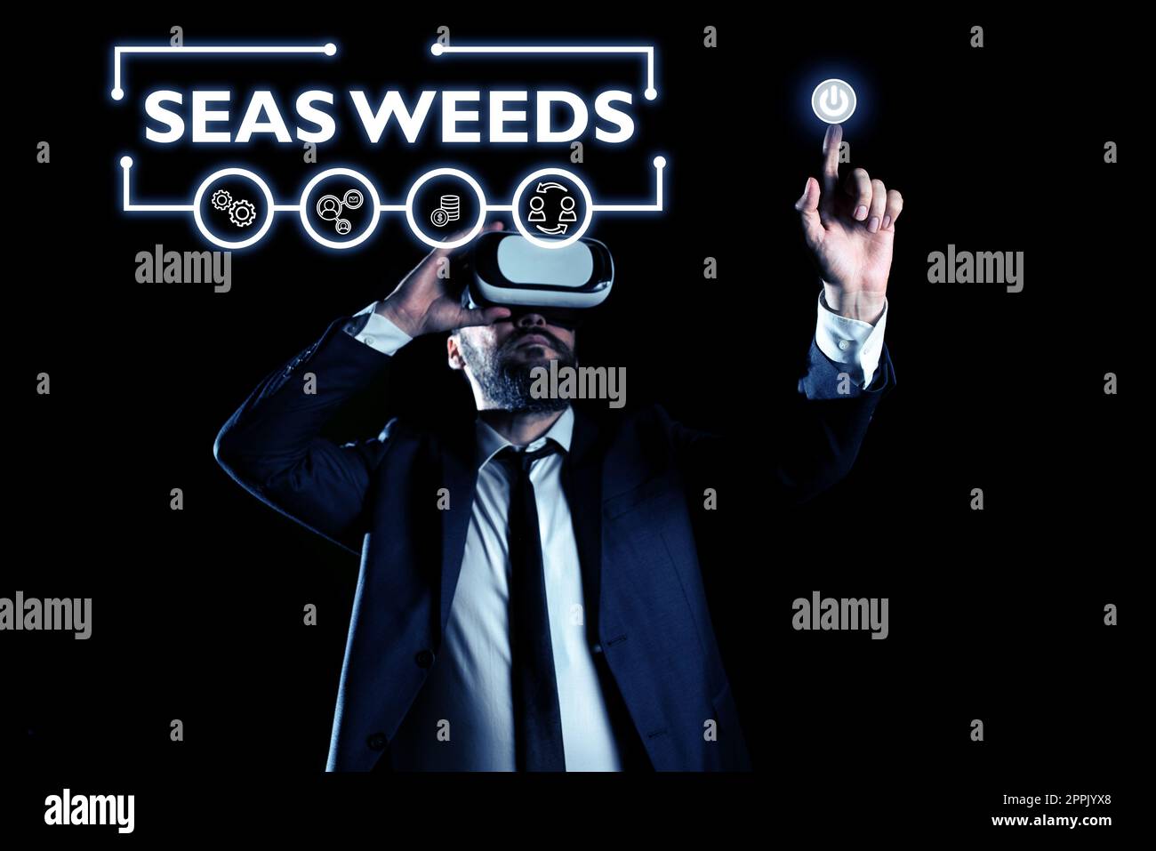 Affiche manuscrite Sea adventices. Photo conceptuelle grandes algues poussant dans la mer ou l'océan plantes marines flore Banque D'Images