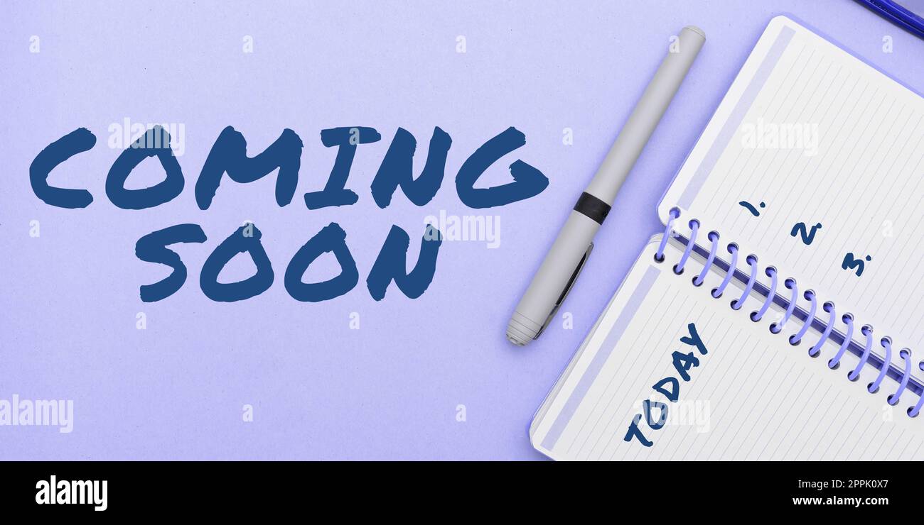 Légende du texte en présentation bientôt disponible. Aperçu de l'entreprise quelque chose va se produire en très peu de temps de la période Banque D'Images