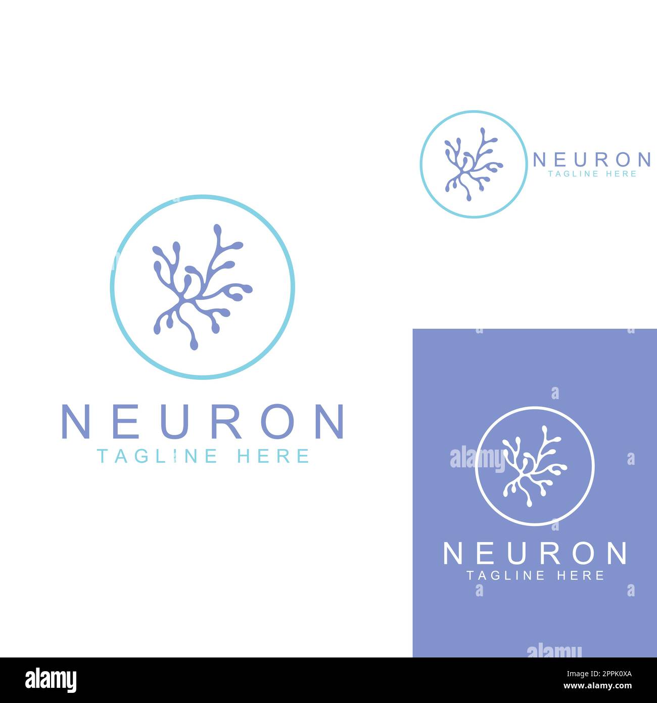 Logo de neurone ou logo de cellule nerveuse avec modèle d'illustration de vecteur de concept. Illustration de Vecteur