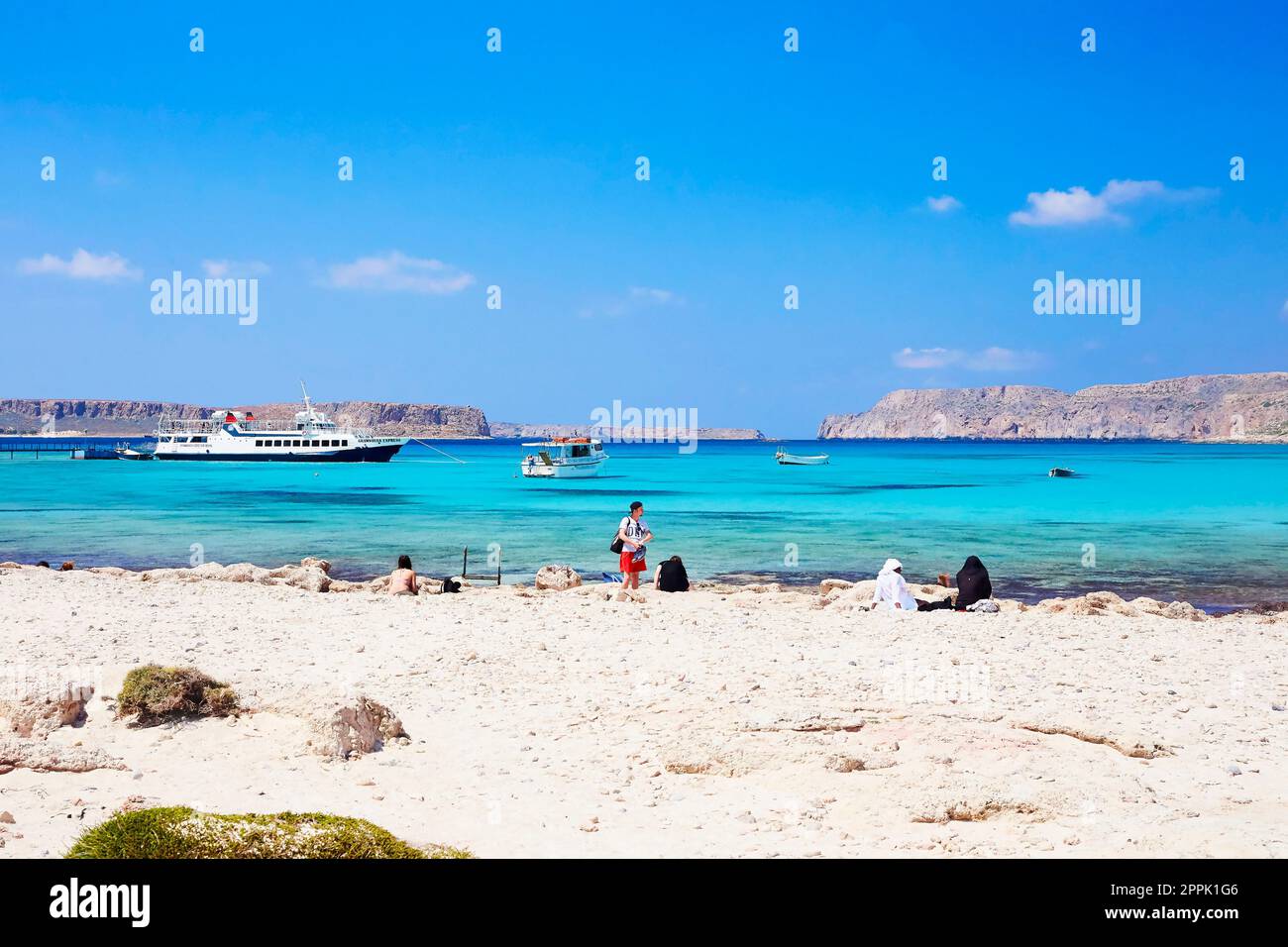 L'île Gramvousa et la baie Balos Banque D'Images