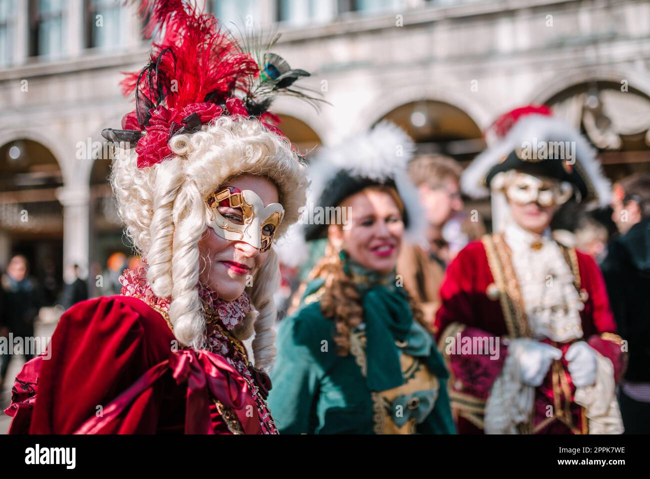 Carnaval de Venise avec des personnages typiques de la fête Banque D'Images