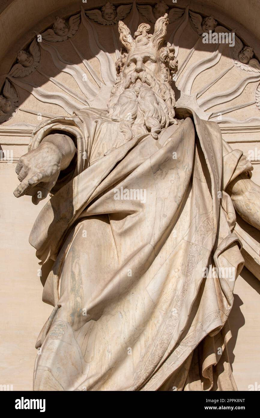 Statue de Moïse au 16e siècle Fontana dell'Acqua Felice, Rome, Italie Banque D'Images