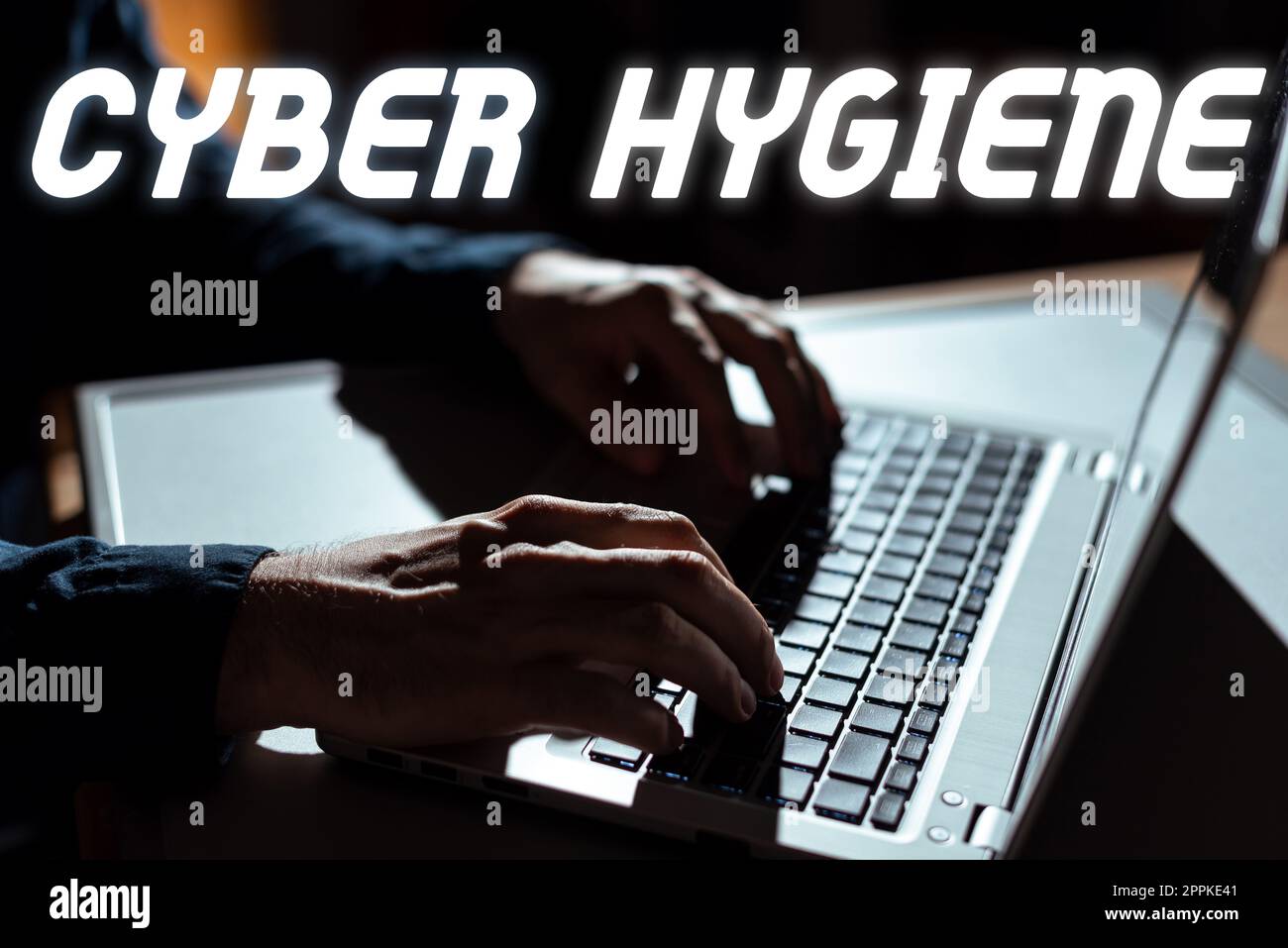 Affichage conceptuel Cyber Hygiene. Concept signifiant les étapes que les utilisateurs d'ordinateur prennent pour améliorer leur cyber-sécurité Banque D'Images