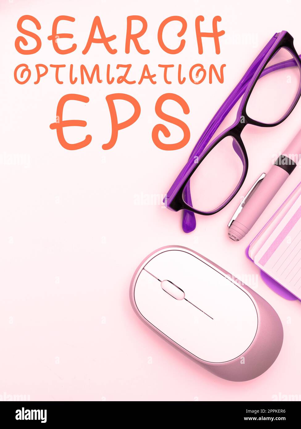 Panneau de texte affichant l'EPS d'optimisation de recherche. Photo conceptuelle l'acte ou le processus de recherche de quelqu'un ou quelque chose Banque D'Images