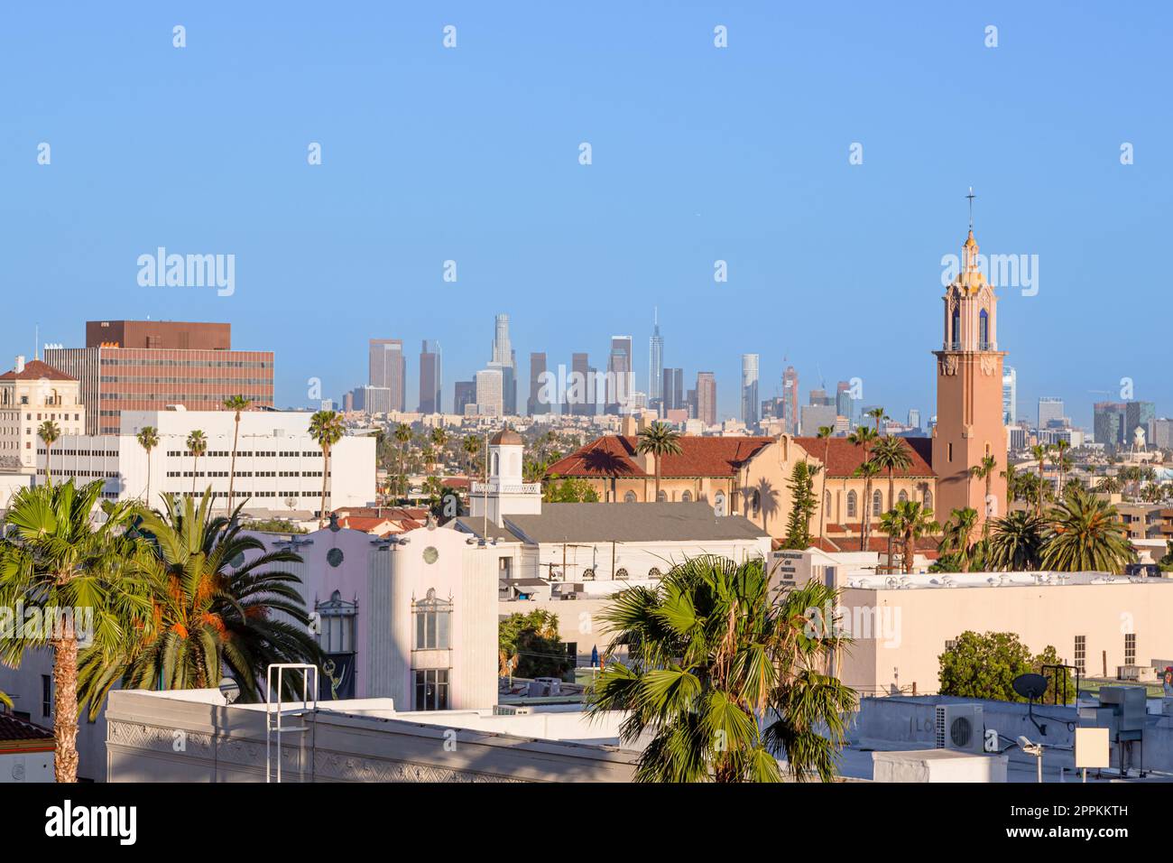 Sunset Light Los Angeles Aerial View Cityscape Banque D'Images