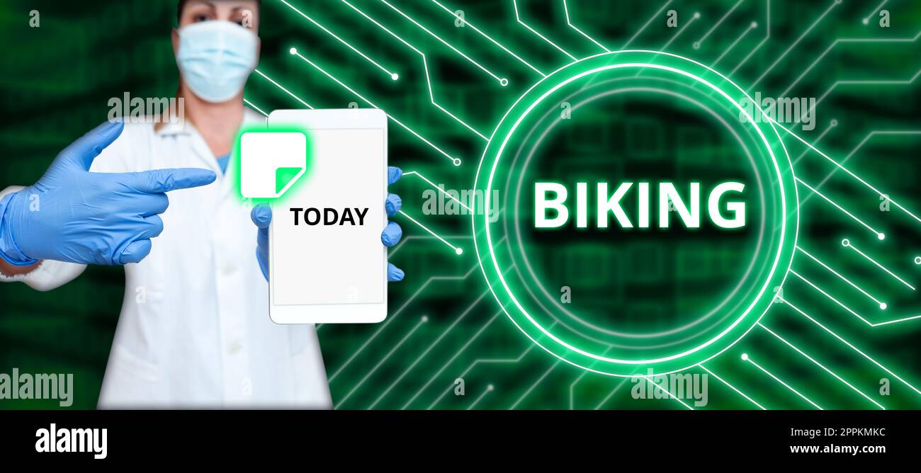 Légende du texte présentant Motos. Mot écrit sur le vélo de course ou de moto Delievering pack individuel Sport Banque D'Images