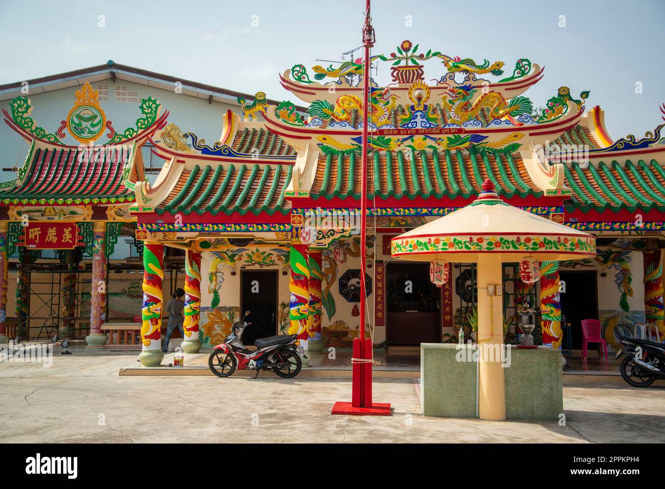 THAÏLANDE PRACHUAP HUA HIN PAK NAM PRAN TEMPLE CHINOIS Banque D'Images