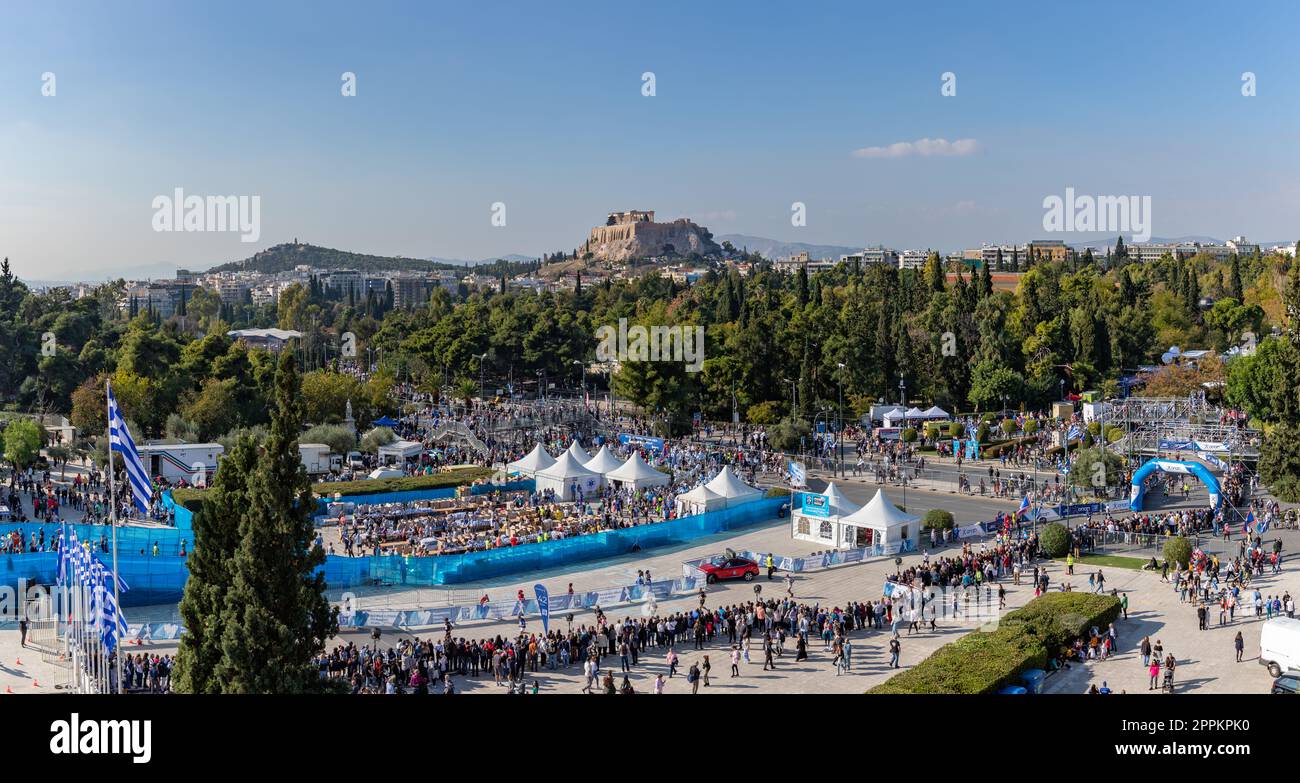 Acropole, Parthénon et marathon d'Athènes - l'authentique 2022 Banque D'Images