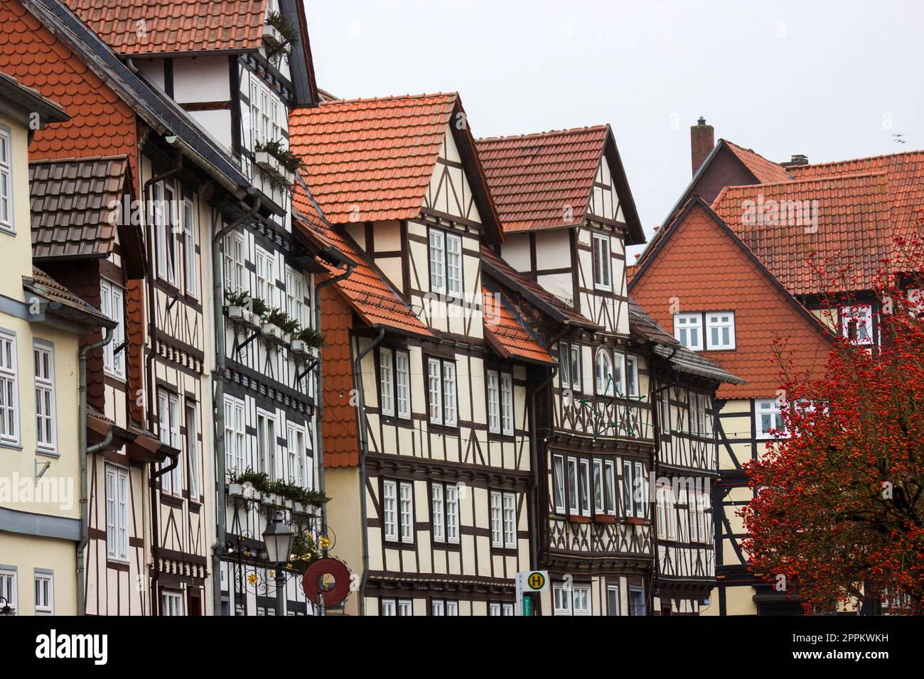 Maisons pittoresques à Bad Sooden-Allendorf dans la vallée de Werra en Allemagne, Hessen Banque D'Images