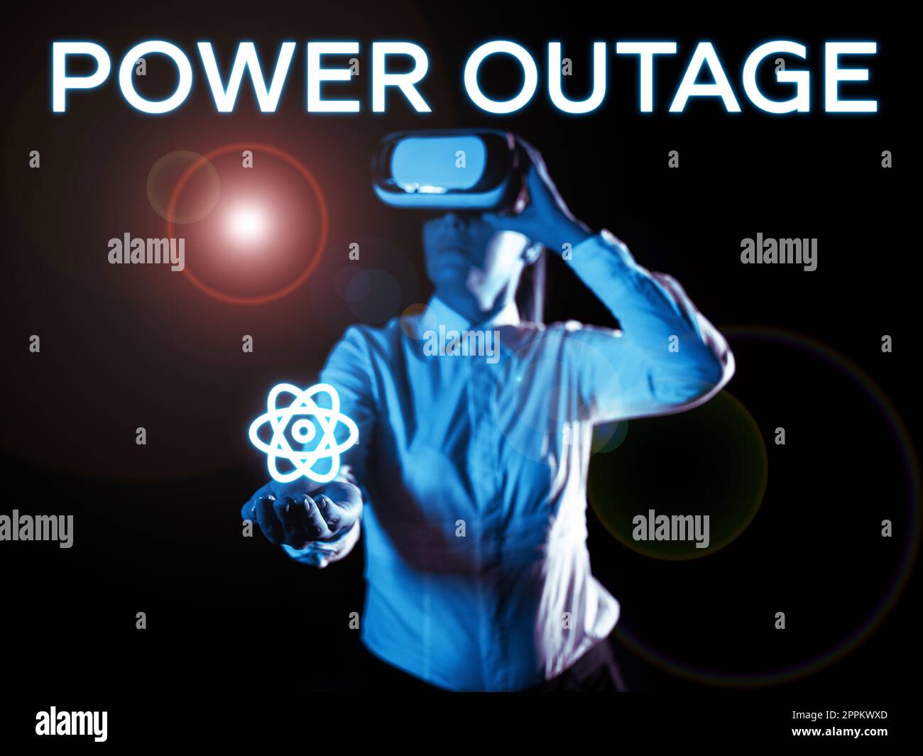 Affiche manuscrite Power Outage. Approche commerciale capacité à influencer les pairs pour atteindre les objectifs Banque D'Images