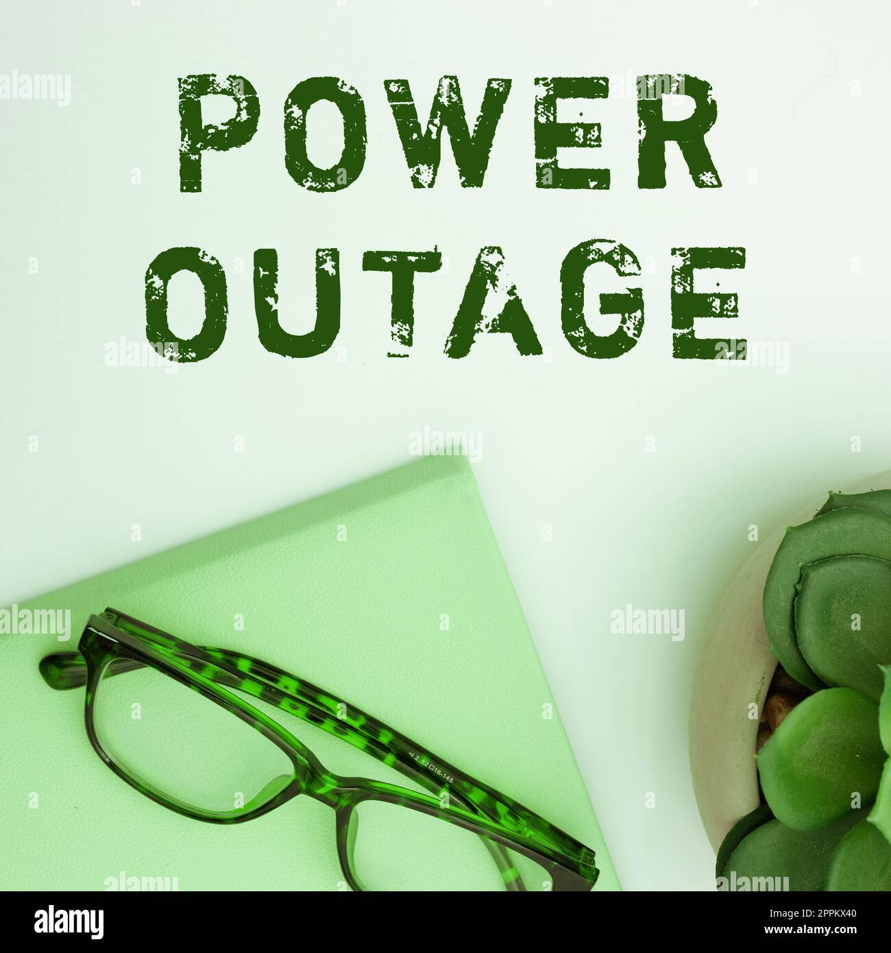 Inspiration montrant l'enseigne Power Outage. Approche commerciale capacité à influencer les pairs pour atteindre les objectifs Banque D'Images
