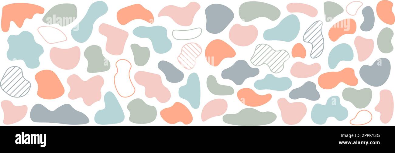 Forme plate rouge et blob fluide vert, Illustration de Vecteur