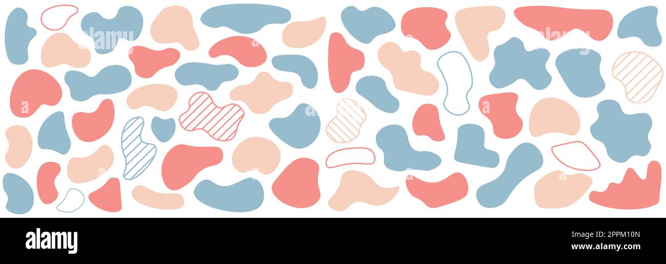 Forme plate rouge et blob fluide vert, Illustration de Vecteur